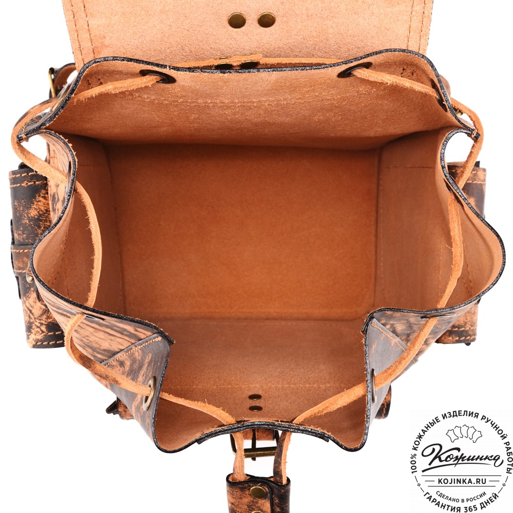  Кожаный рюкзак "Патриот" (старение рыжий)